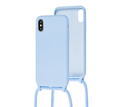 Чохол для iPhone Xs Max Lanyard без logo sky blue