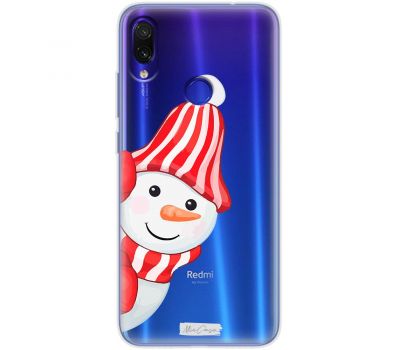 Чохол для Xiaomi Redmi Note 7 MixСase новий рік сніговик у шапці