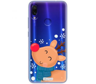 Чохол для Xiaomi Redmi Note 7 MixСase новий рік олень у шалику