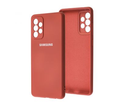Чохол для Samsung Galaxy A72 (A725) Lime silicon з мікрофіброю камелія (hawthorn red