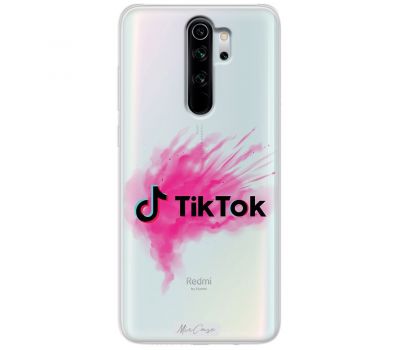 Чохол для Xiaomi Redmi Note 8 Pro MixCase TikTok логотип на рожевому