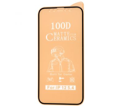 Захисне скло для iPhone 12 mini ceramics 100D мат чорне (OEM)