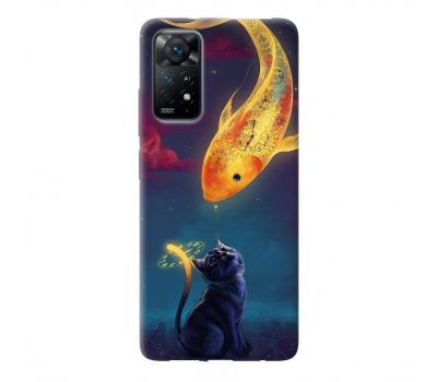 Чохол для Xiaomi Redmi Note 11 / 11s MixCase тварини кіт та рибка