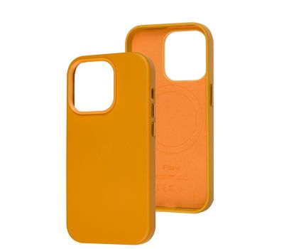 Чохол для iPhone 14 Pro Leather with MagSafe golden brown