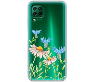 Чохол для Huawei P40 Lite Mixcase квіти волошки та ромашки