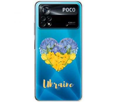 Чохол для Xiaomi Poco X4 Pro 5G MixCase патріотичний "серце" з квітами