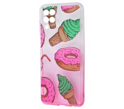 Чохол для Samsung Galaxy A12 (A125) Wave Sweet white / pink / donut