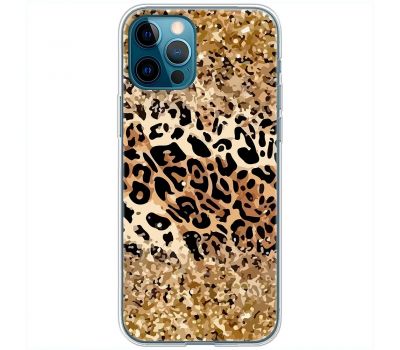 Чохол для iPhone 14 Pro MixCase Леопард у блискітках