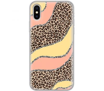 Чохол для iPhone X / Xs MixCase Леопард жовто-рожевий
