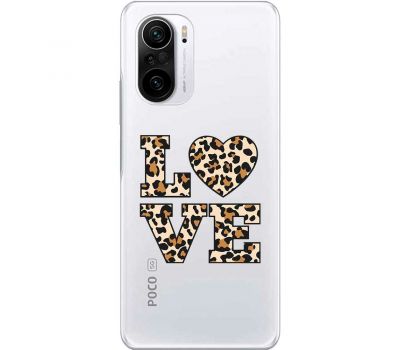 Чохол для Xiaomi Poco F3 MixCase Леопард love