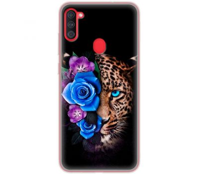 Чохол для Samsung Galaxy A11 / M11 MixCase Леопард у квітах