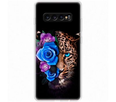 Чохол для Samsung Galaxy S10+ (G975) MixCase Леопард у квітах