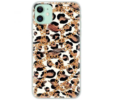 Чохол для iPhone 12 MixCase Леопард ланцюжок