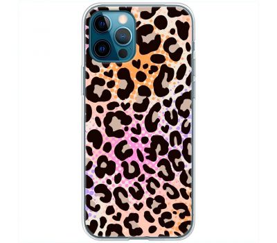 Чохол для iPhone 12 Pro Max MixCase Леопард рожево-жовтогарячий
