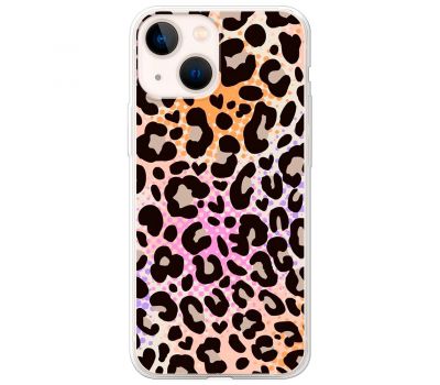 Чохол для iPhone 13 mini MixCase Леопард рожево-жовтогарячий