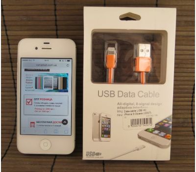 Data-cable USB HC iPhone 5 Оранж (IOS7) коробка