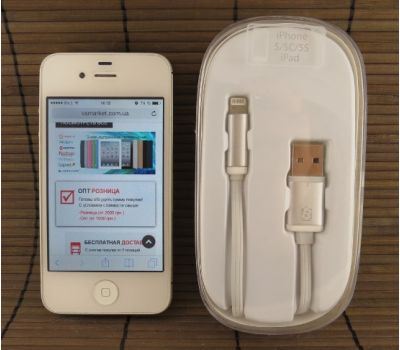 Baseus Cable Metal iPhone 5 white/silver (CAAPALL-DE02)