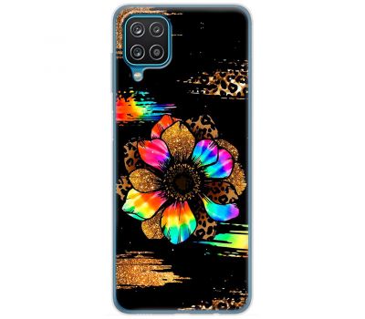 Чохол для Samsung Galaxy A12 / M12 MixCase Леопард райдужна квітка