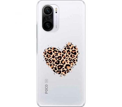 Чохол для Xiaomi Poco F3 MixCase Леопард серце