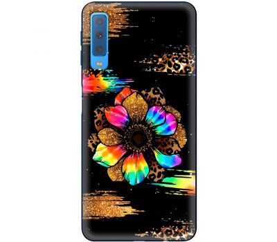Чохол для Samsung Galaxy A7 2018 (A750) MixCase Леопард райдужна квітка