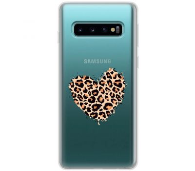 Чохол Samsung Galaxy S10 (G973) MixCase Леопард серце