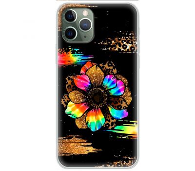 Чохол для iPhone 11 Pro MixCase Леопард райдужна квітка