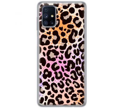 Чохол для Samsung Galaxy M51 (M515) MixCase Леопард рожево-жовтогарячий
