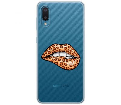 Чохол для Samsung Galaxy A02 (A022) MixCase Леопард губи