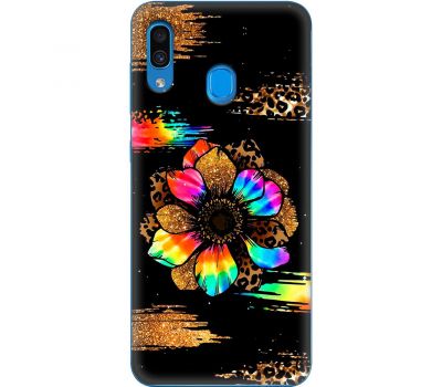Чохол для Samsung Galaxy A20 / 30 MixCase Леопард райдужна квітка