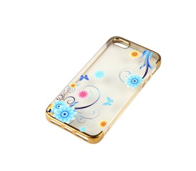 Чохол для iPhone 5 із золотистою окантовкою блакитні метелики 3110509