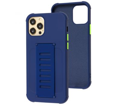 Чохол для iPhone 12 / 12 Pro Bracket flap синій