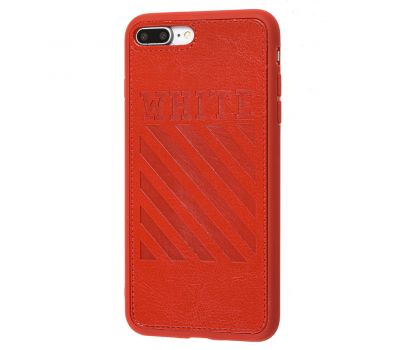Чохол для iPhone 7 Plus / 8 Plus off-white leather червоний