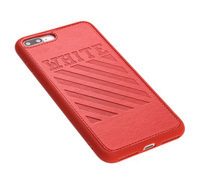 Чохол для iPhone 7 Plus / 8 Plus off-white leather червоний 3111707