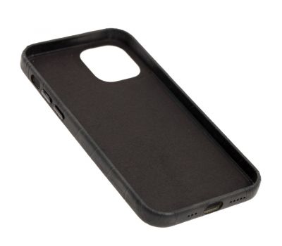 Чохол для iPhone 12 Pro Max Leather croco full чорний 3111670