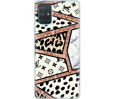 Чохол для Samsung Galaxy A71 (A715) MixCase Леопард Louis Vuitton мозаїка