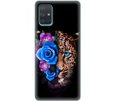 Чохол для Samsung Galaxy A71 (A715) MixCase Леопард у квітах