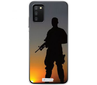 Чохол для Samsung Galaxy A03s (A037) Mixcase військові солдати на світанку
