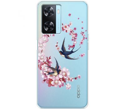 Чохол для Oppo A57s MixCase зі стразами Swallows and Bloom