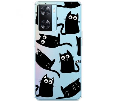 Чохол для Oppo A57s Mixcase з 3D-очками Black Kitty