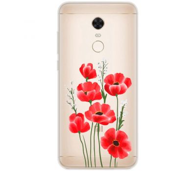 Чохол для Xiaomi Redmi 5 Plus Mixcase квіти маки в польових травах