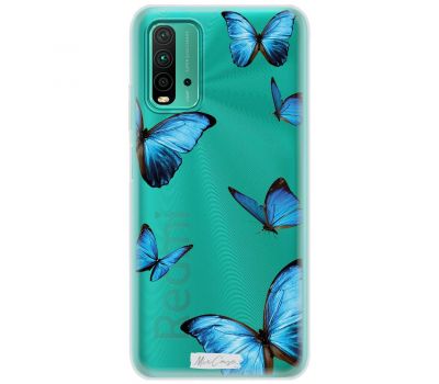 Чохол для Xiaomi Redmi 9T MixCase метелика блакитний колір