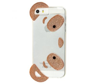 Чохол для iPhone 5 панда з вушками рожеве золото