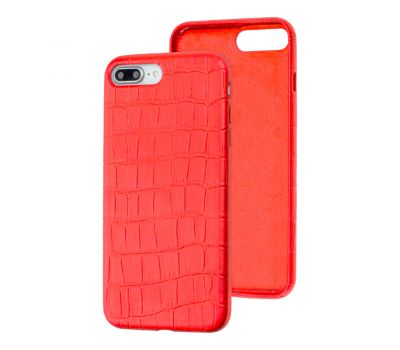 Чохол для iPhone 7 Plus / 8 Plus Leather croco full червоний