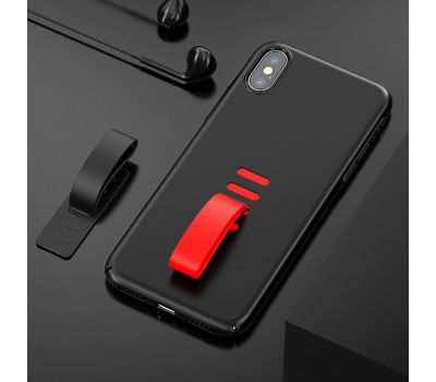 Чохол для iPhone X / Xs Baseus Little Tail Case чорний + червоний