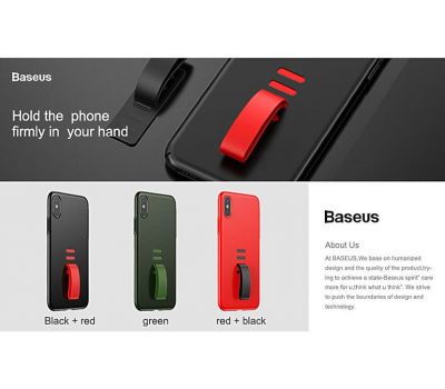 Чохол для iPhone X / Xs Baseus Little Tail Case чорний + червоний 3139898