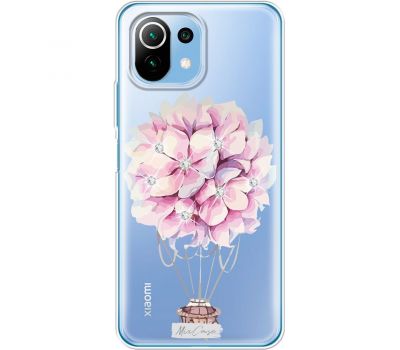 Чохол для Xiaomi Mi 11 Lite MixCase зі стразами рожеві квіти