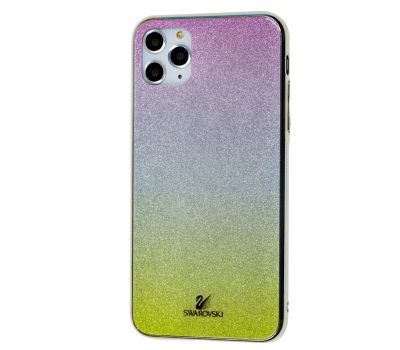 Чохол для iPhone 11 Pro Max Sw glass рожево/сріблясто/лимонний