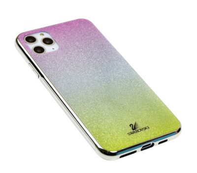 Чохол для iPhone 11 Pro Max Sw glass рожево/сріблясто/лимонний 3141074