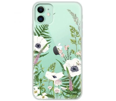 Чохол для iPhone 11 Mixcase квіти білі квіти лісові трави