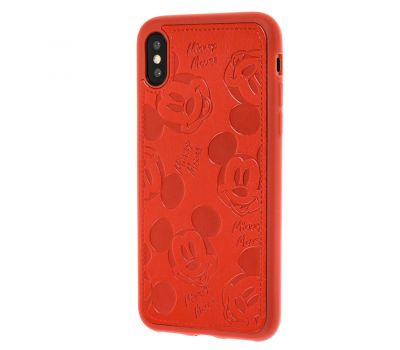 Чохол для iPhone X / Xs Mickey Mouse leather червоний
